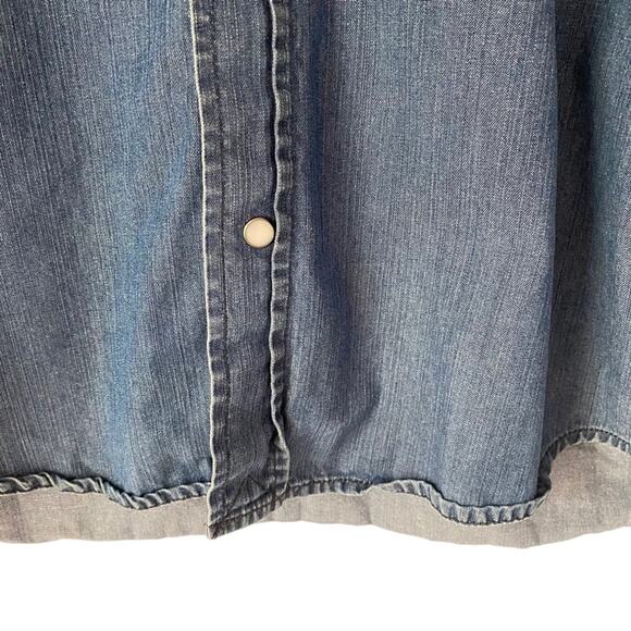 The Hundreds Mens Denim Chambray Pearl Snap Button Shirt size small - Picture 4 of 7